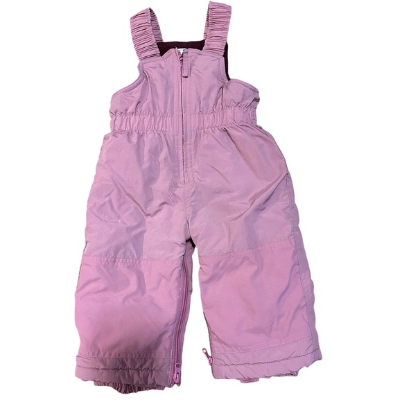 Kids Snow Bib Snowsuit‎ Winter Overall Ski Suit Pink Toddler - Picture 1 of 6